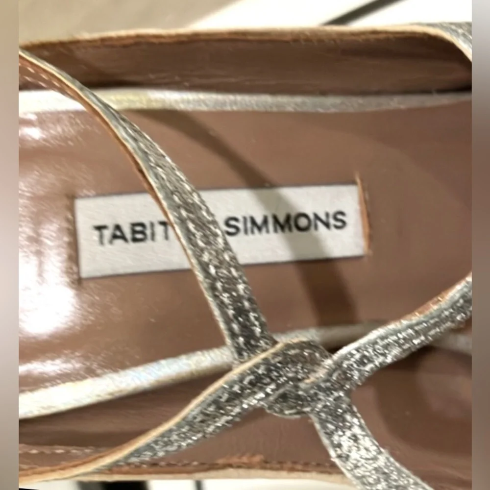 Tabitha Simmons Stiletto Heels Halo Ankle Strap Silver Leather IT Size 37 = US 7